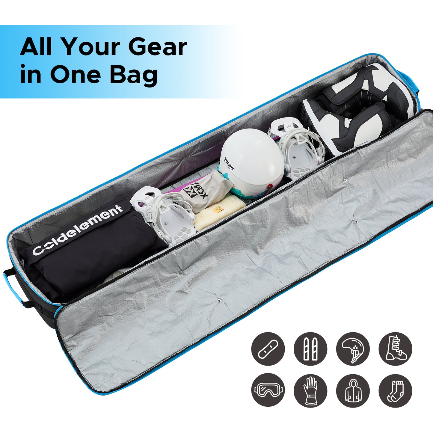 XCMAN Snowboard Padded Bag For Air Travel - Fully Padded Ski Bag Waterproof Snowboarding Bag for Travel Snowboard Boots