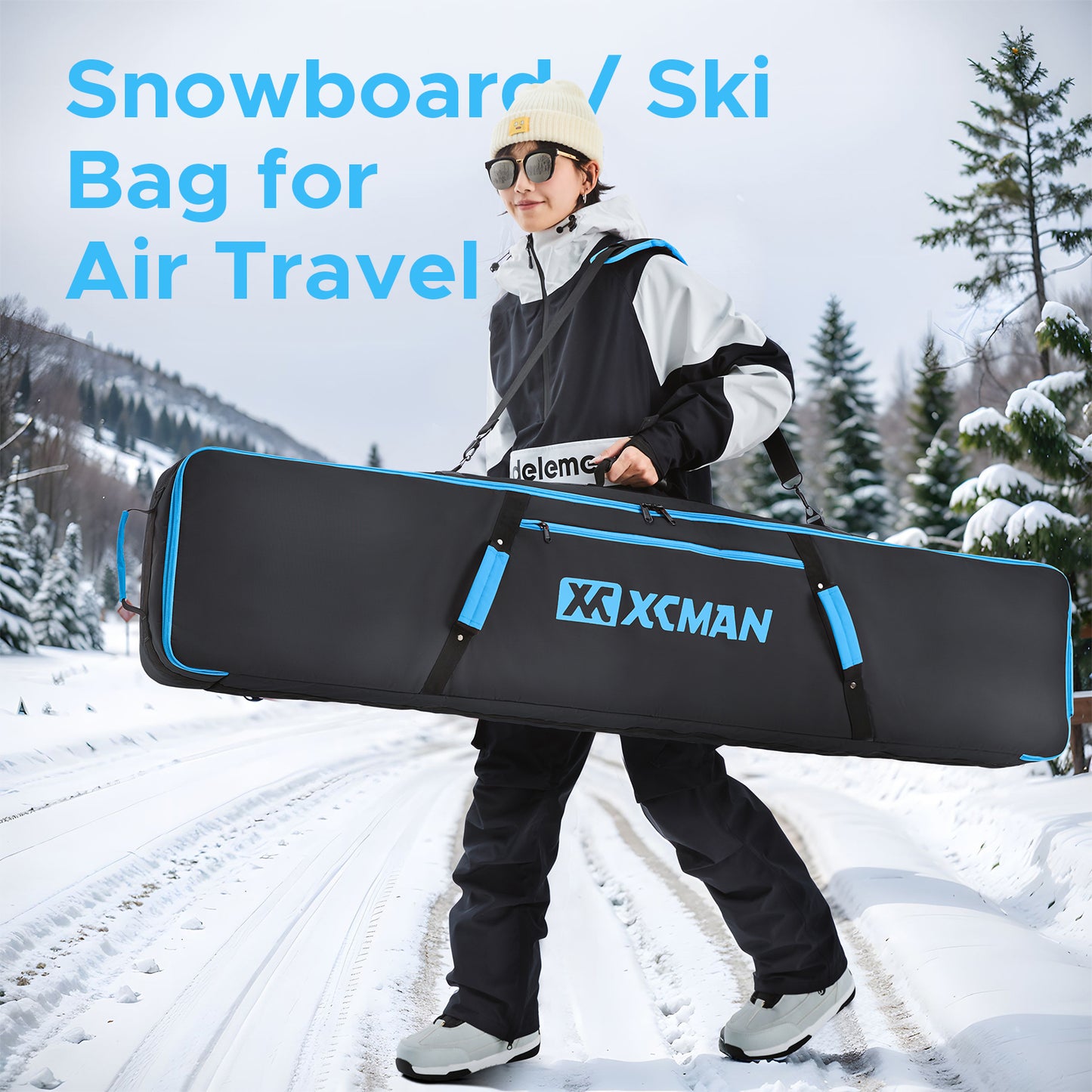 XCMAN Snowboard Padded Bag For Air Travel - Fully Padded Ski Bag Waterproof Snowboarding Bag for Travel Snowboard Boots