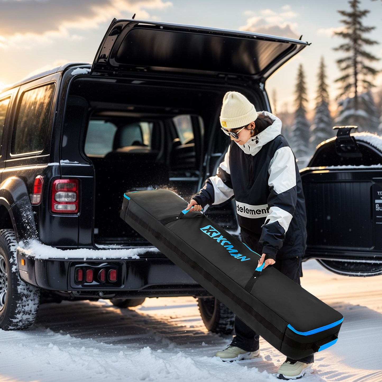 XCMAN Snowboard Padded Bag For Air Travel - Fully Padded Ski Bag Waterproof Snowboarding Bag for Travel Snowboard Boots