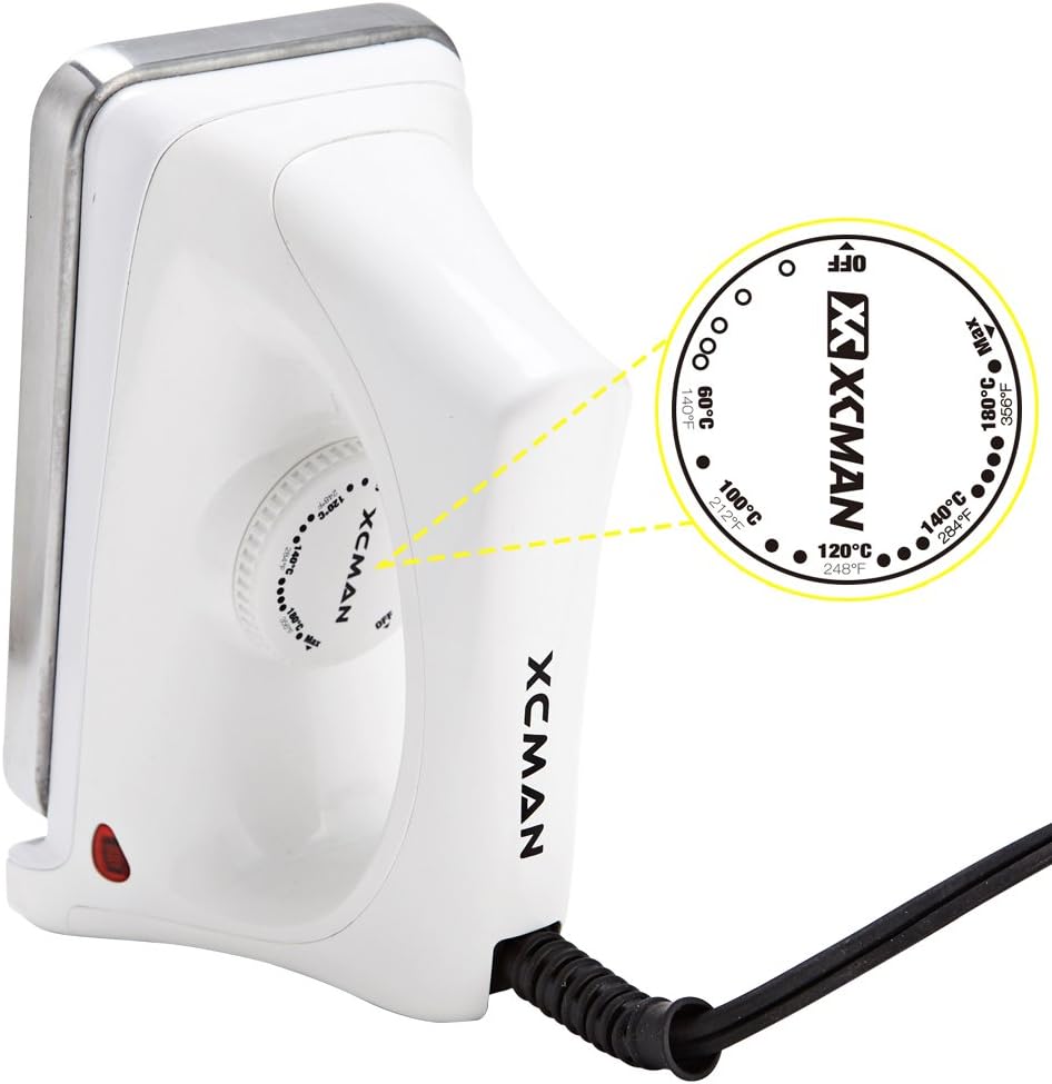 XCMAN Ski Snowboard Waxing Iron 120V 800W with Dimpled Base Plate and Good Thermosta High Temperature Control Accuracy