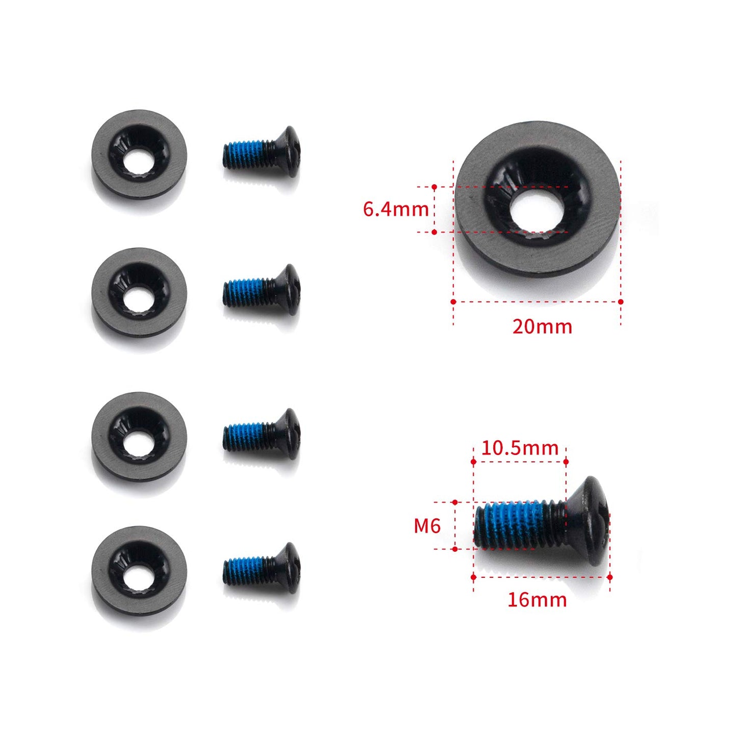 XCMAN Snowboard Binding Screw Set M6x16mm - 8pcs
