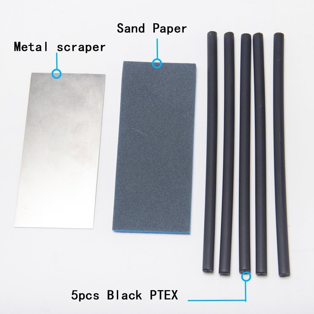 XCMAN Alpine Freeride Snowboard Ski Base Ptex Base Repair Kit:5 ptex,Metal Scraper,Sanding Sponge