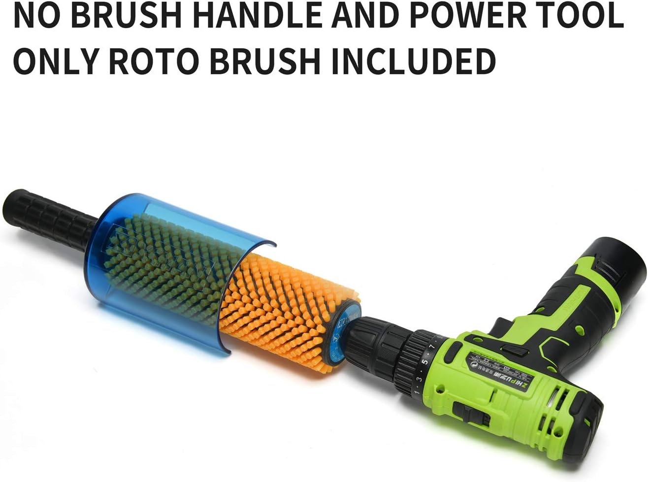 XCMAN Ski Snowboard Roto Brush 200mm Length-Horsehair,Nylon,Axle with Safety Shield/Hood - Sold Separately.