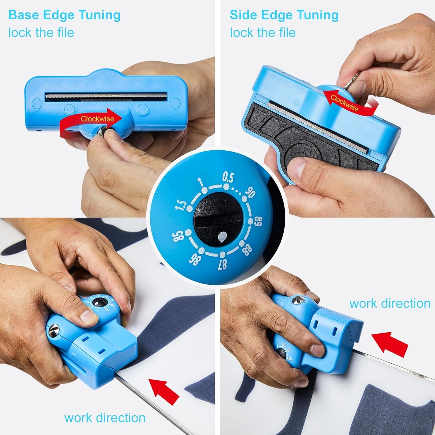 XCMAN Complete Ski Snowboard Tuning Waxing Combo Kit with Waxing Iron,Ski Wax,Side Base Edge Tuner,Ptex Base Repair,Gummy Stone,Diamond Stones for Ski Snowboard EdgeTuning