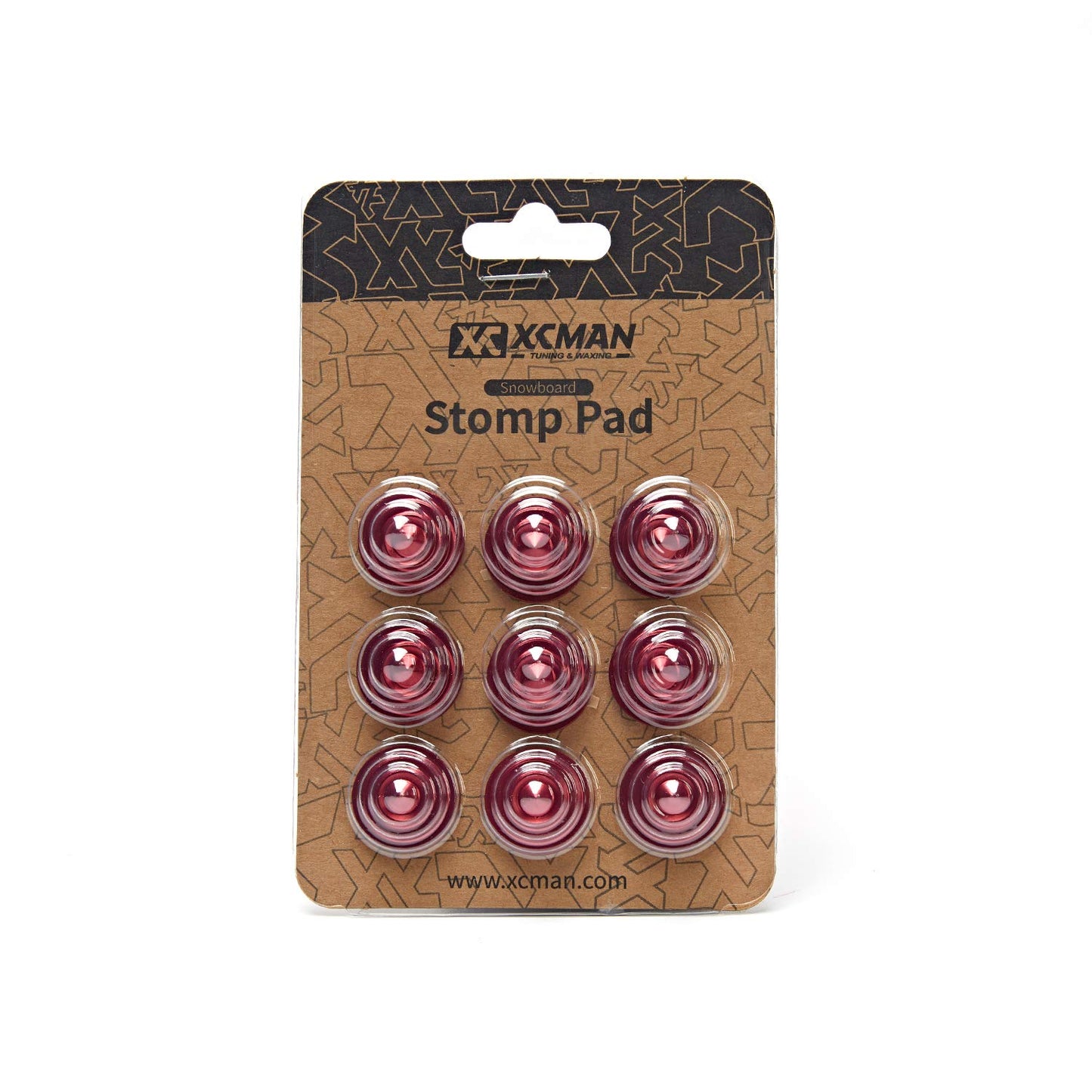 XCMAN 4 Layer-Cone Studs Dia 7.87 Inch Aluminum Snowboard Stomp Pad - 9pcs