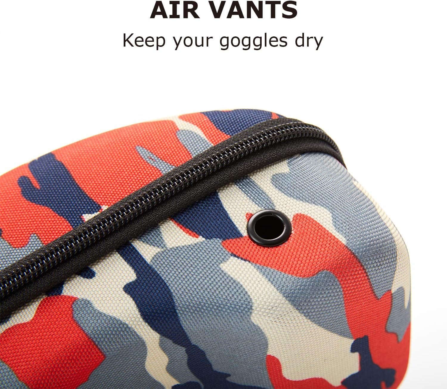 XCMAN Rigid EVA Ski Goggle Case Fit All Shapes and Size Ski Goggles