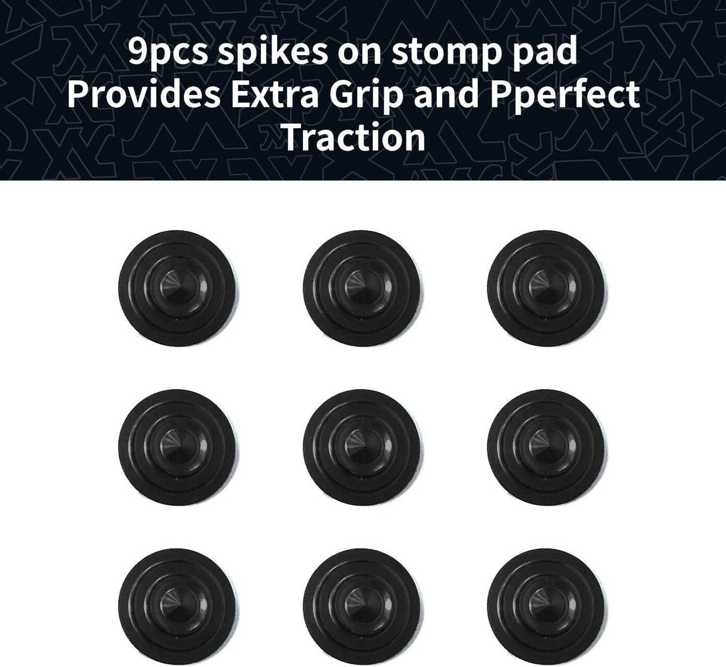 XCMAN 4 Layer-Cone Studs Dia 7.87 Inch Aluminum Snowboard Stomp Pad - 9pcs