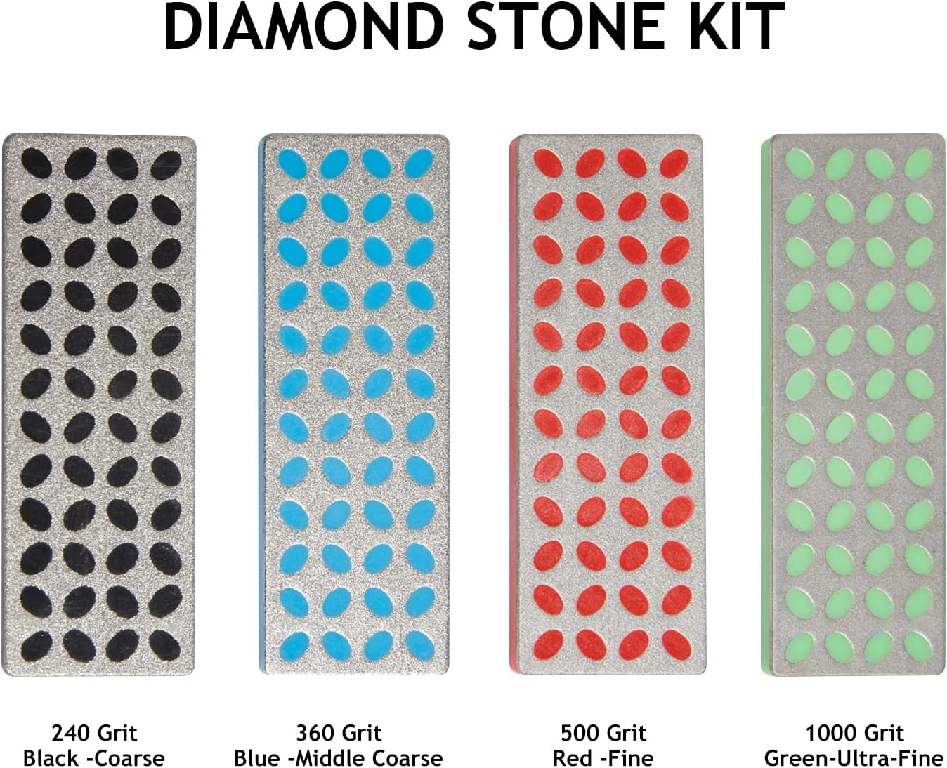 XCMAN Diamond Sharpening Stone Set for Ski & Snowboard Knife - 4 Pack(Coarse/M-Coarse/Fine/Extra Fine, Set of 4 All in One) 27.6 inch