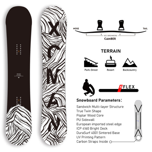 xcman snowboard Ink Cosmos paremeters terrain camber xcmansport