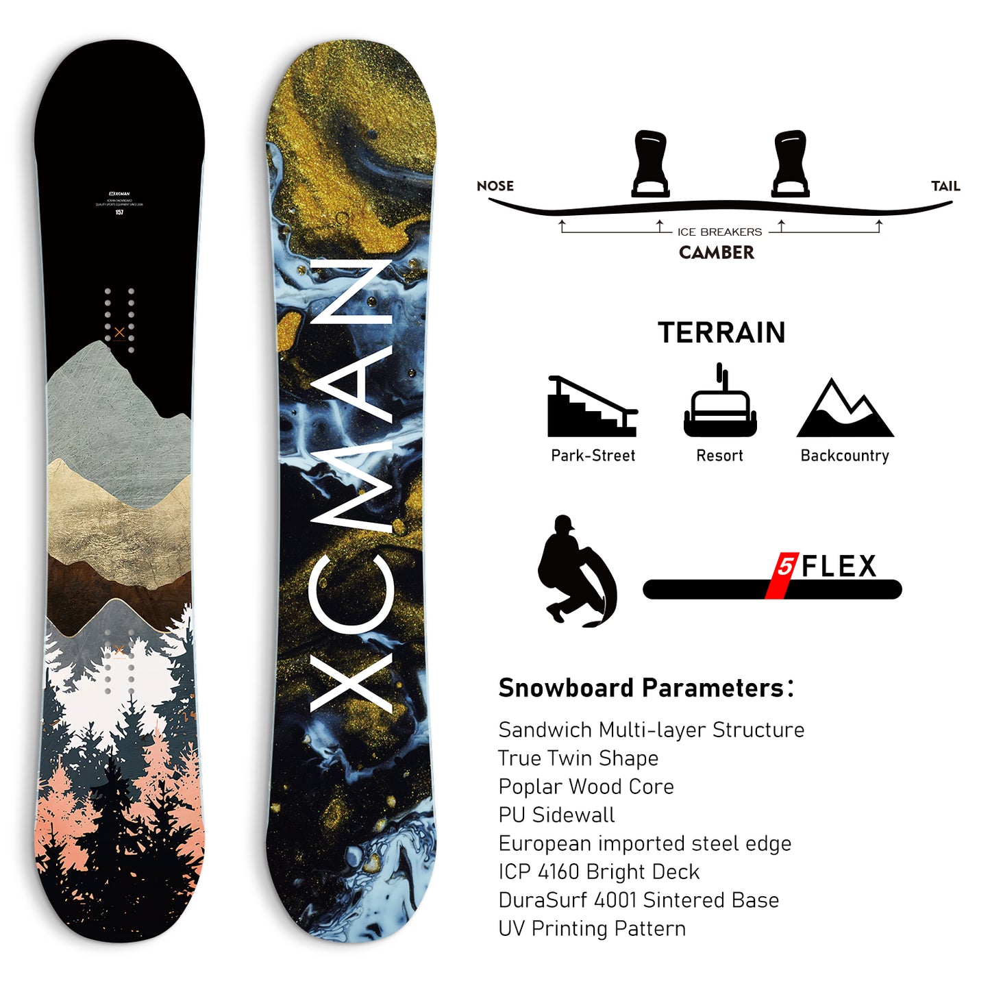 XCMAN Snowboard Packages Ink Cosmos-360 seco 2025