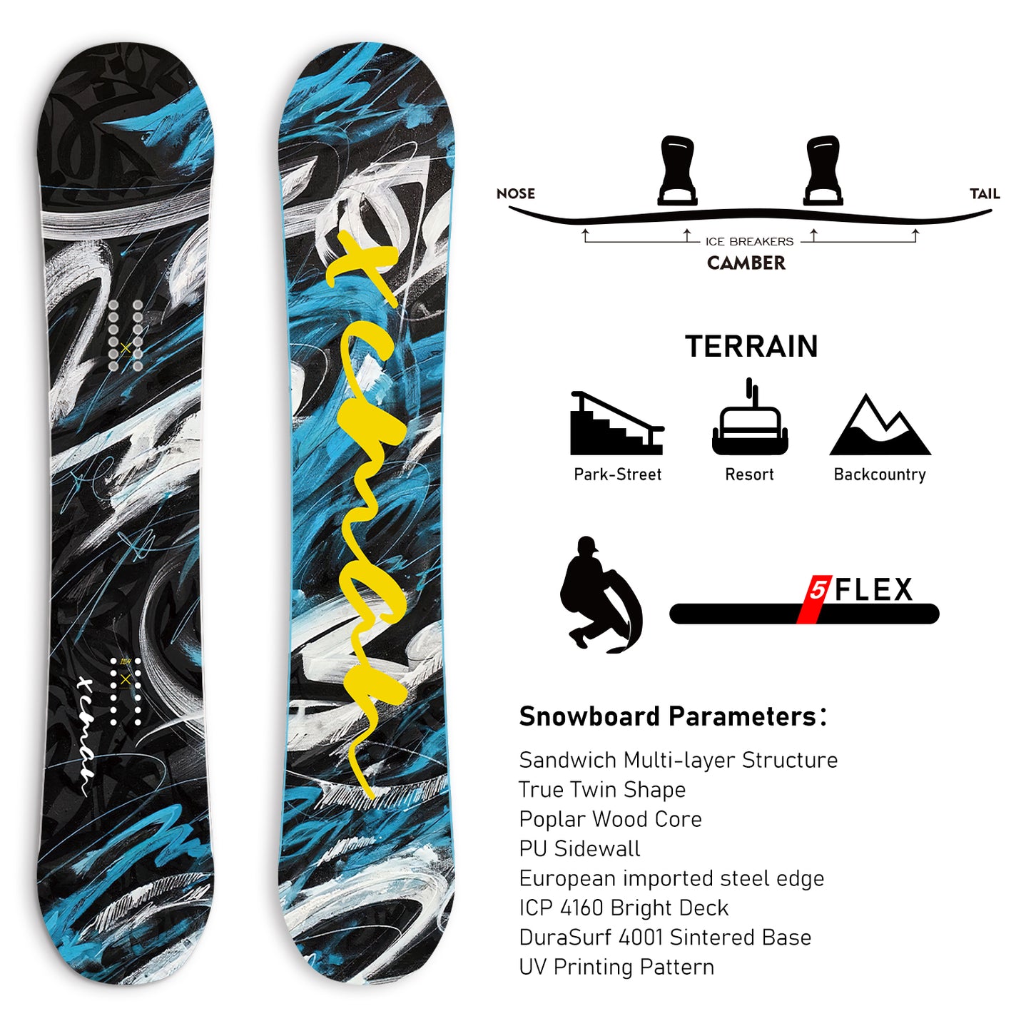 XCMAN Snowboard Packages Snowstorm Night-360 seco 2025