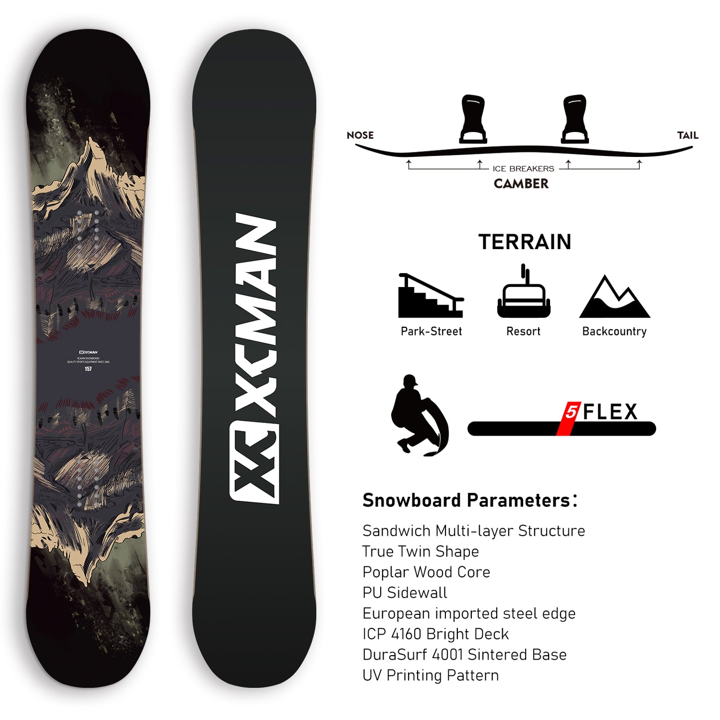 XCMAN All Mountain Snowboard Chthonic Mirage