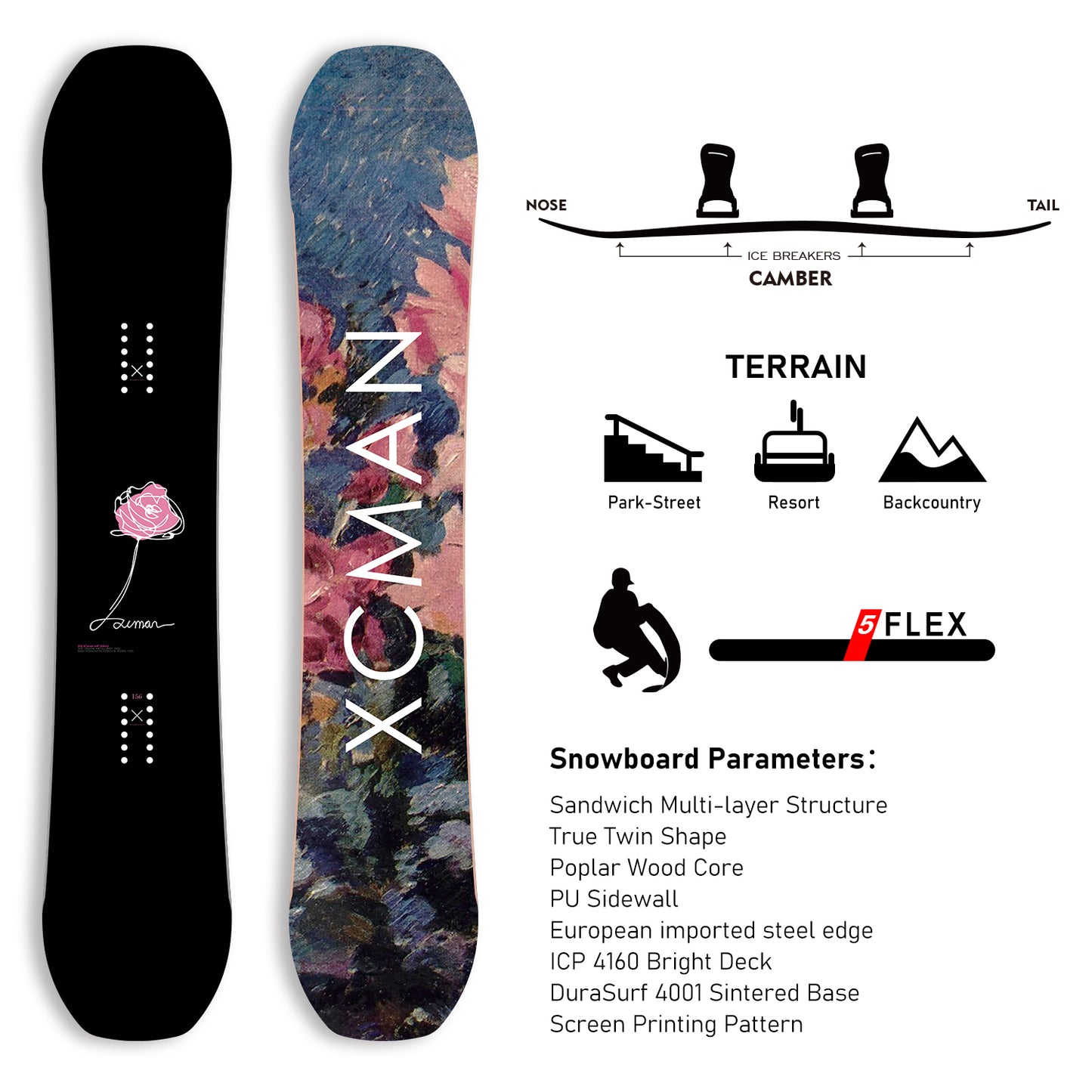 XCMAN Snowboard Packages Thorns Stigmata-M2 2025