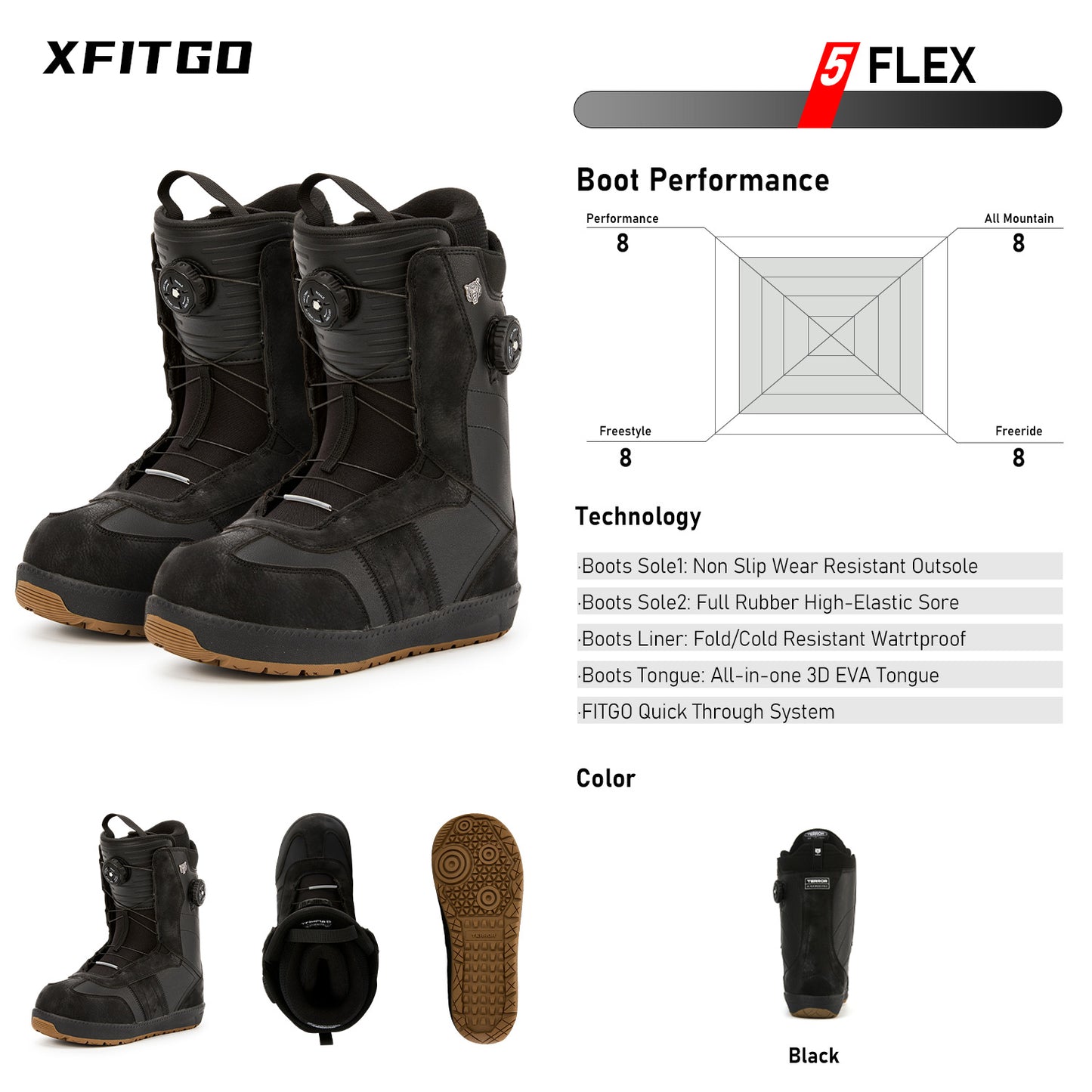 TERROR Snowboard Boots -DX Black