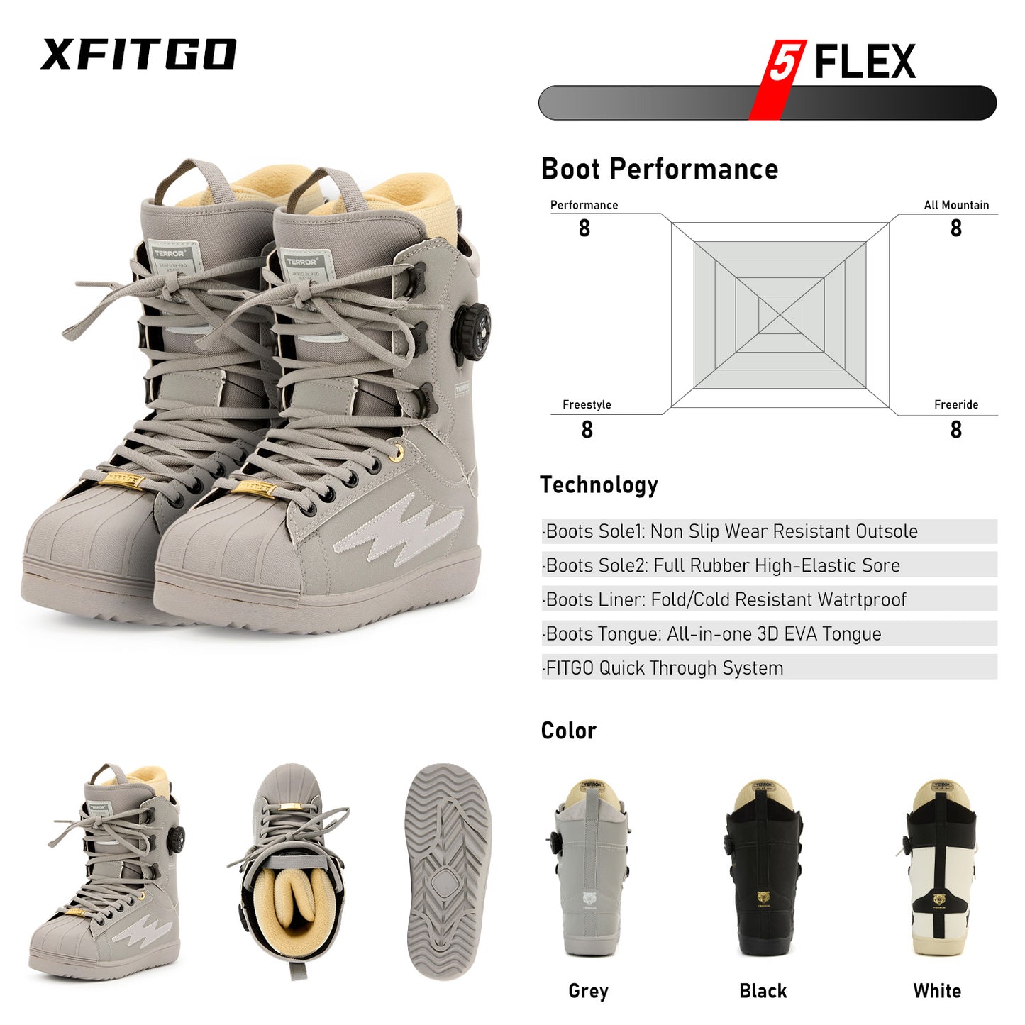 TERROR Snowboard Boots - FG Gray