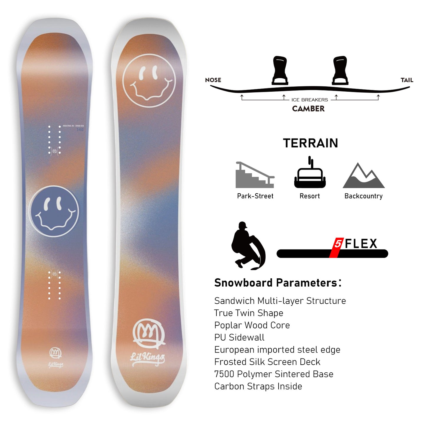 TERROR All Mountain Snowboard MILKY WAY