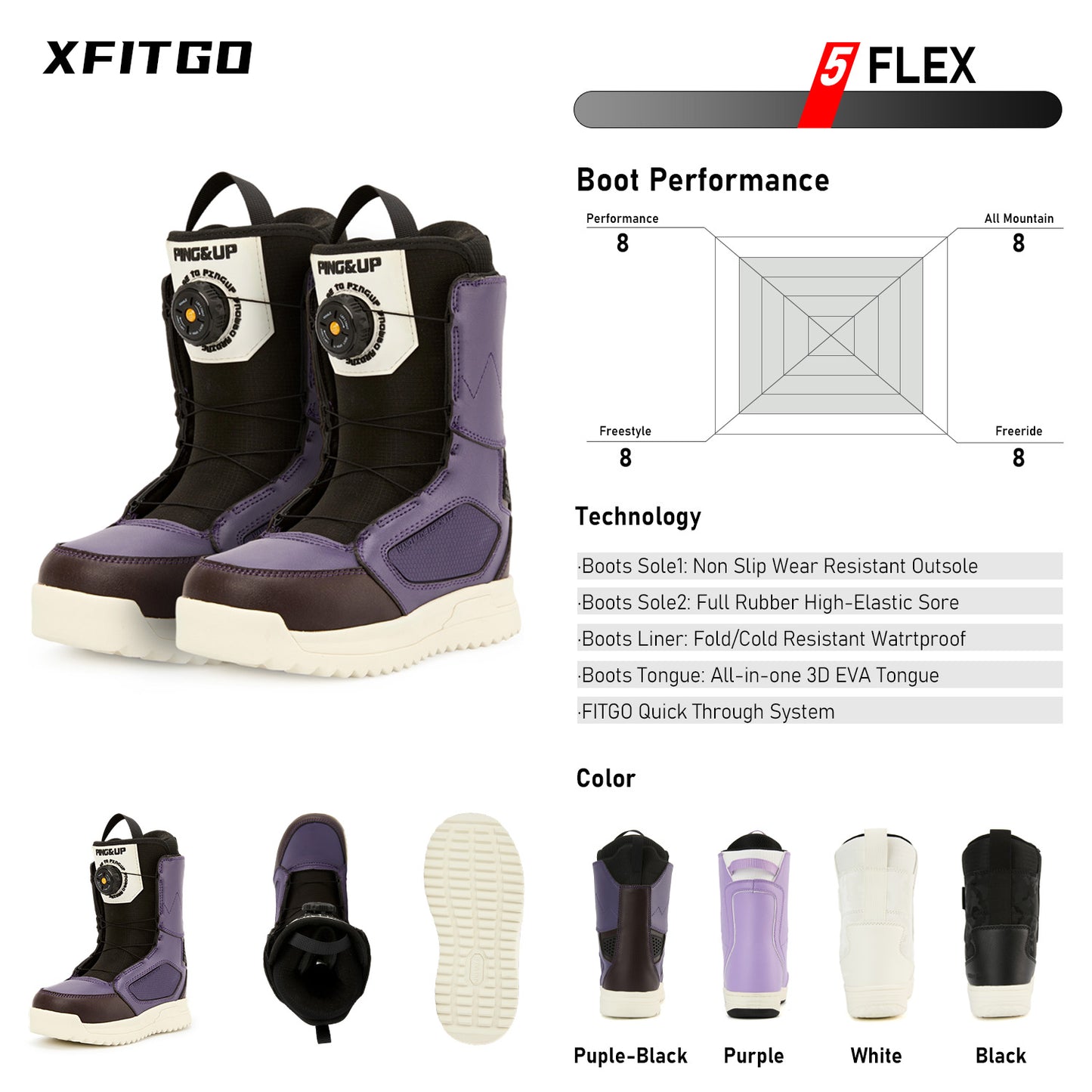 TERROR Snowboard Boots LOZEN-BT Purple