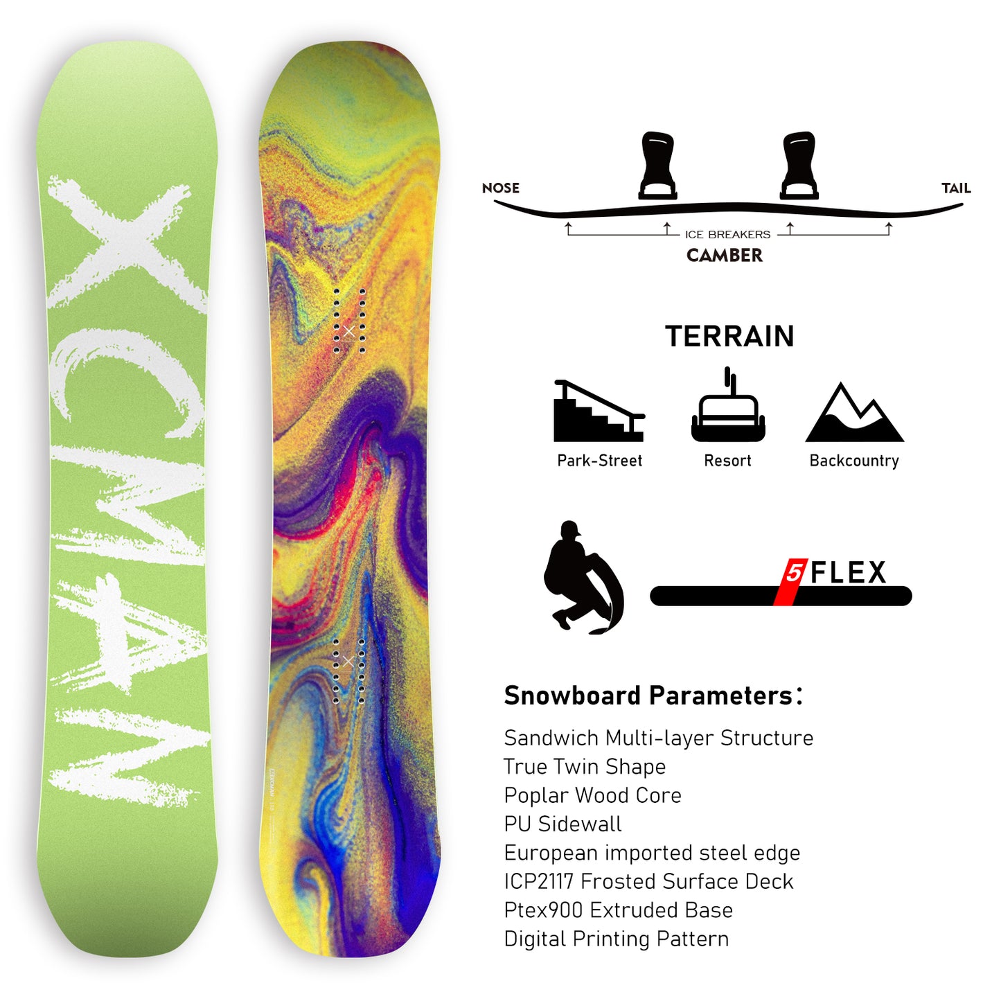 XCMAN Snowboard Packages Verdant Alchemy-360 seco 2025