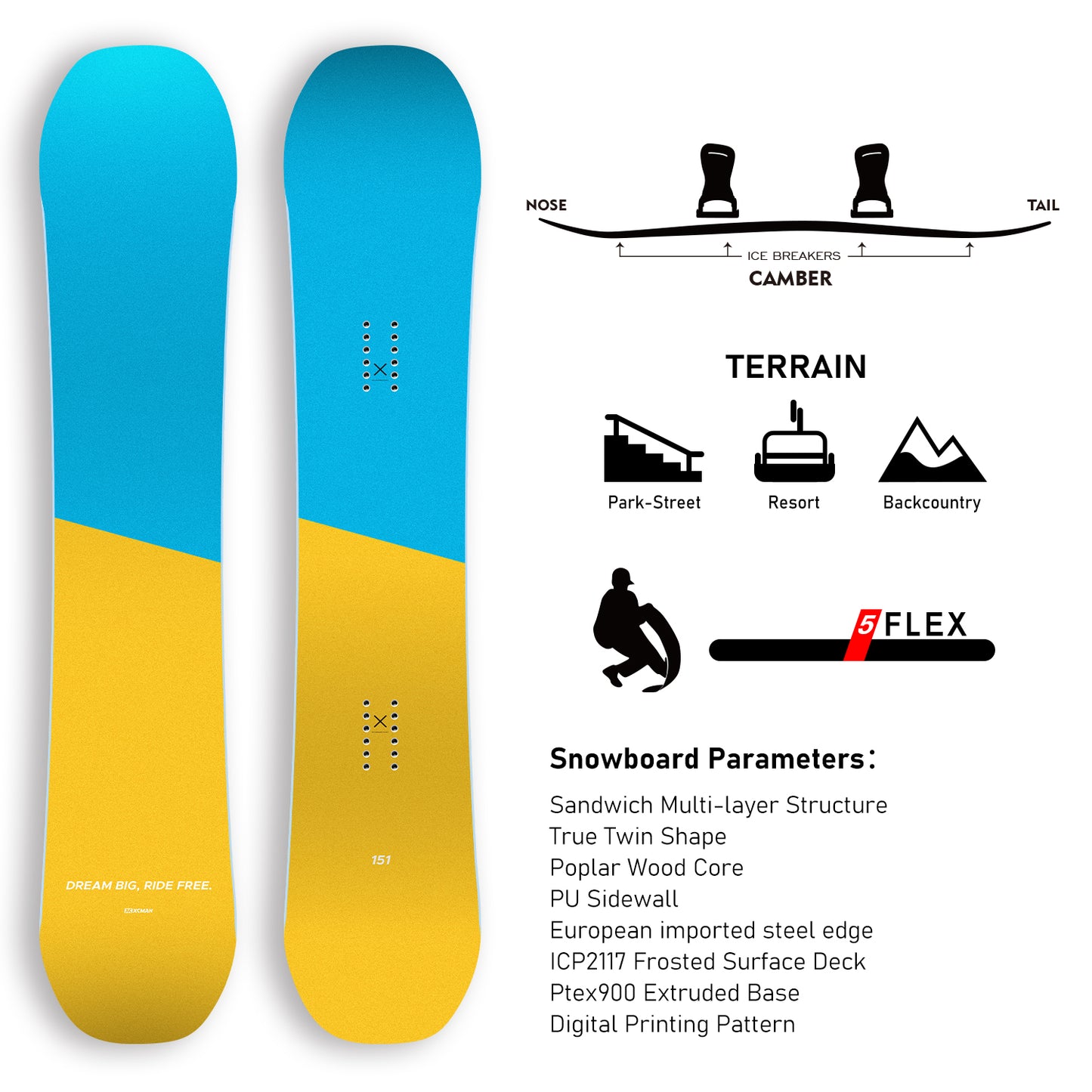 XCMAN Snowboard Packages Citrus Horizon-M2 2025