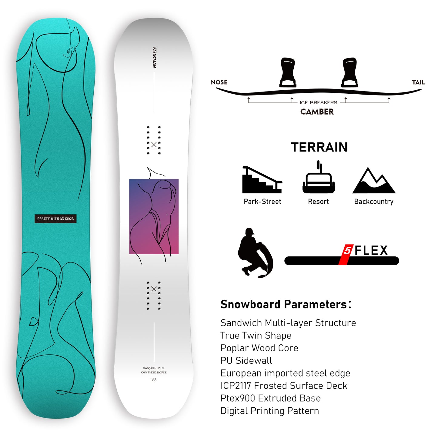 XCMAN All Mountain Snowboard Ophelia