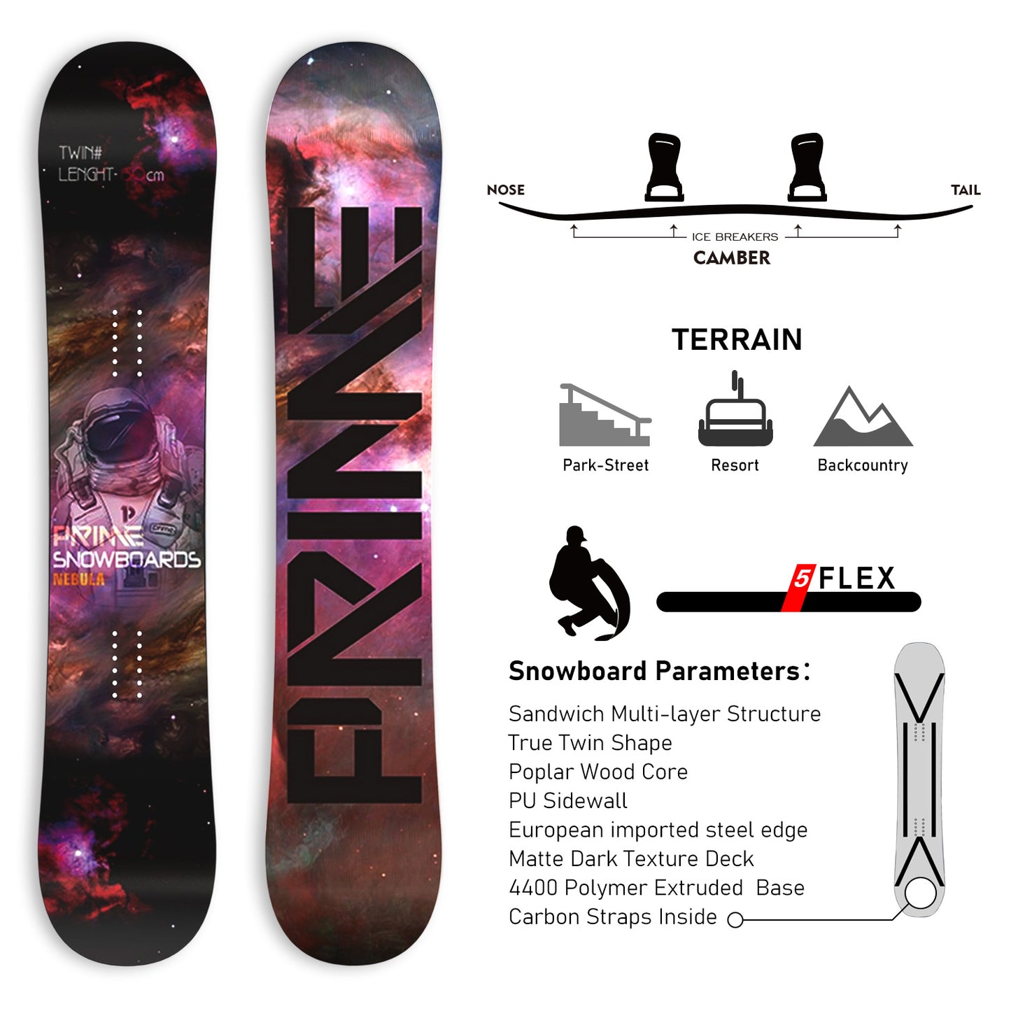 TERROR All Mountain Snowboard STARRY SKY