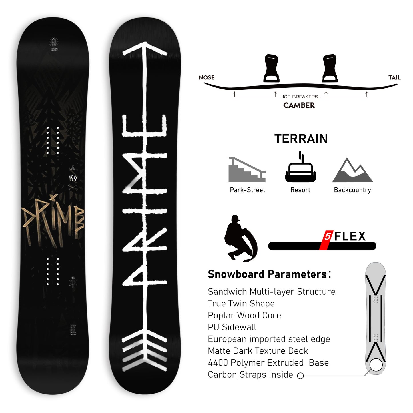 TERROR All Mountain Snowboard FOREST