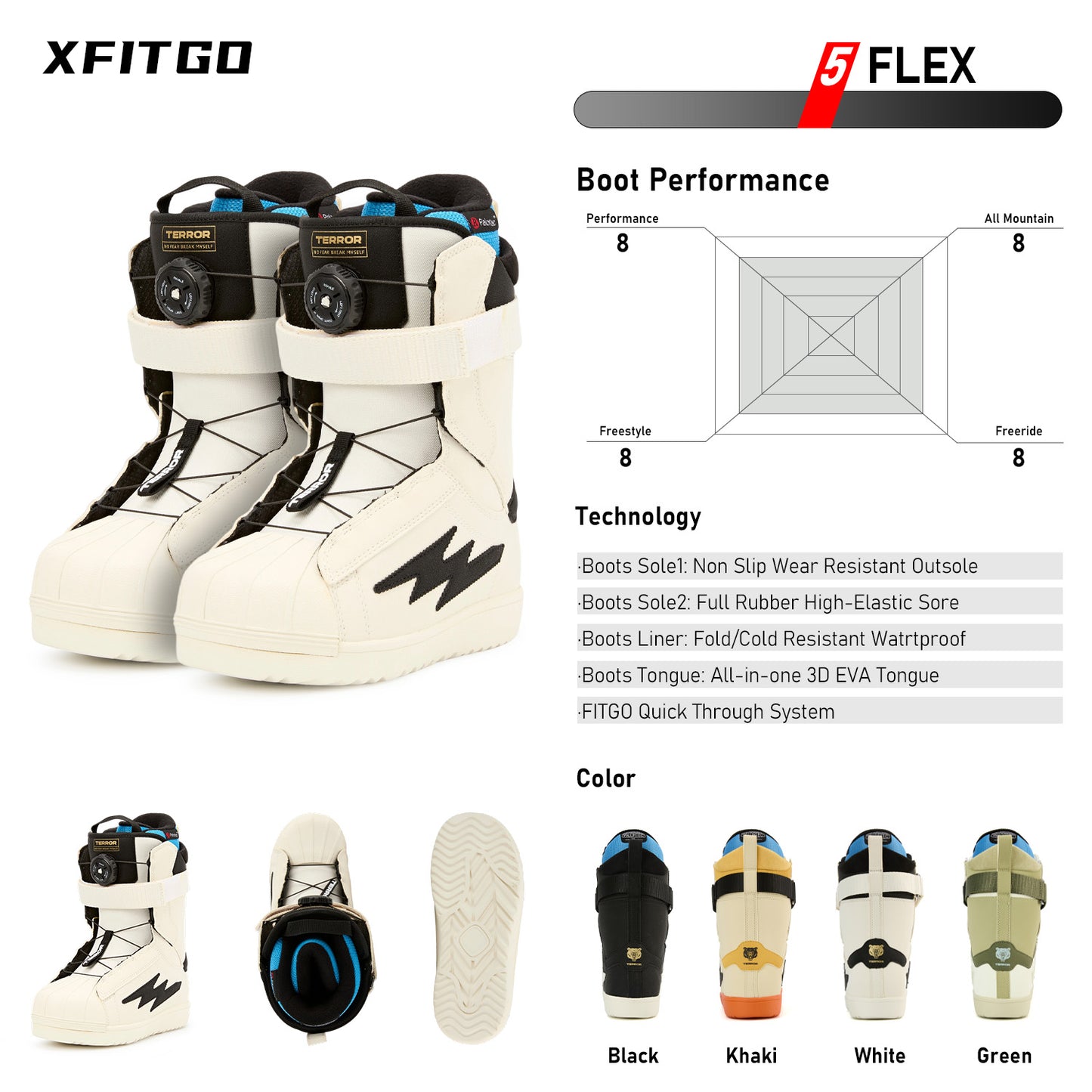 TERROR Snowboard Boots -SD-White