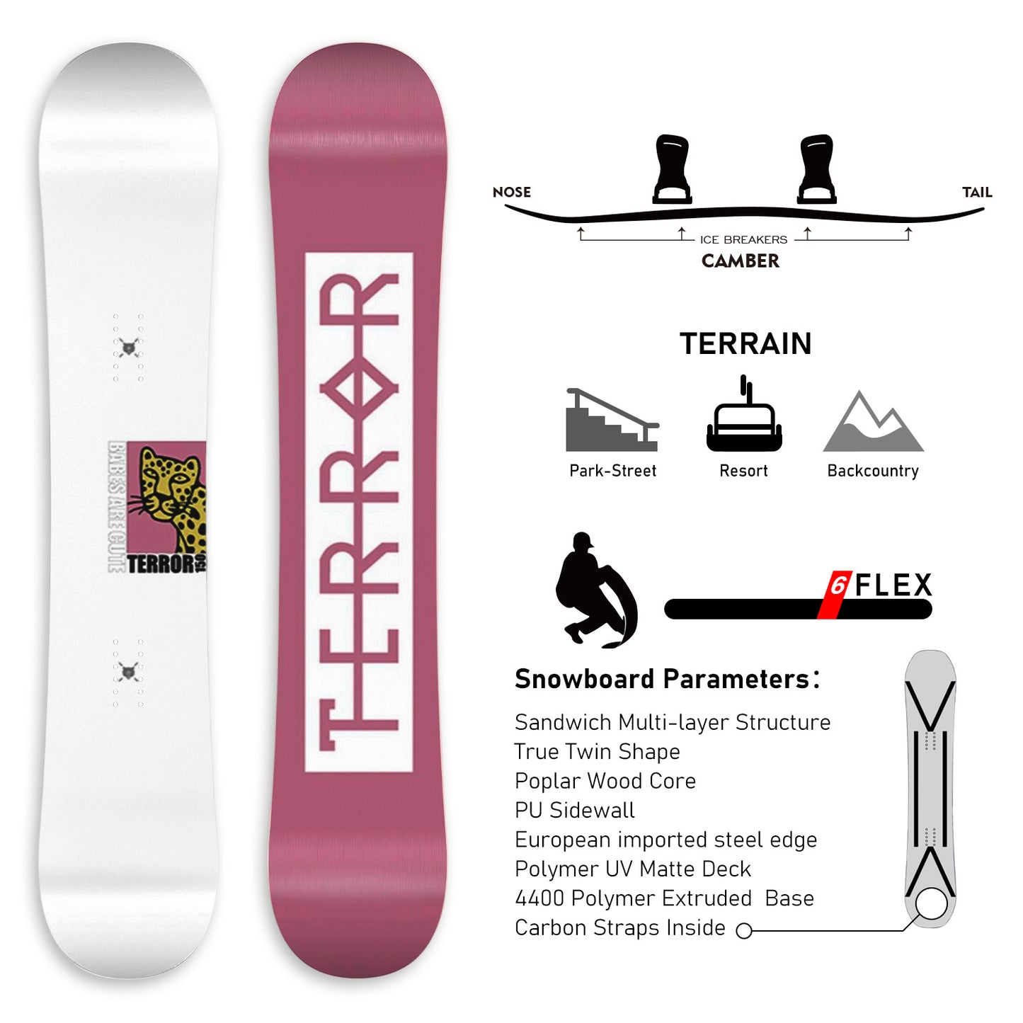 TERROR All Mountain Snowboard CHEETAH