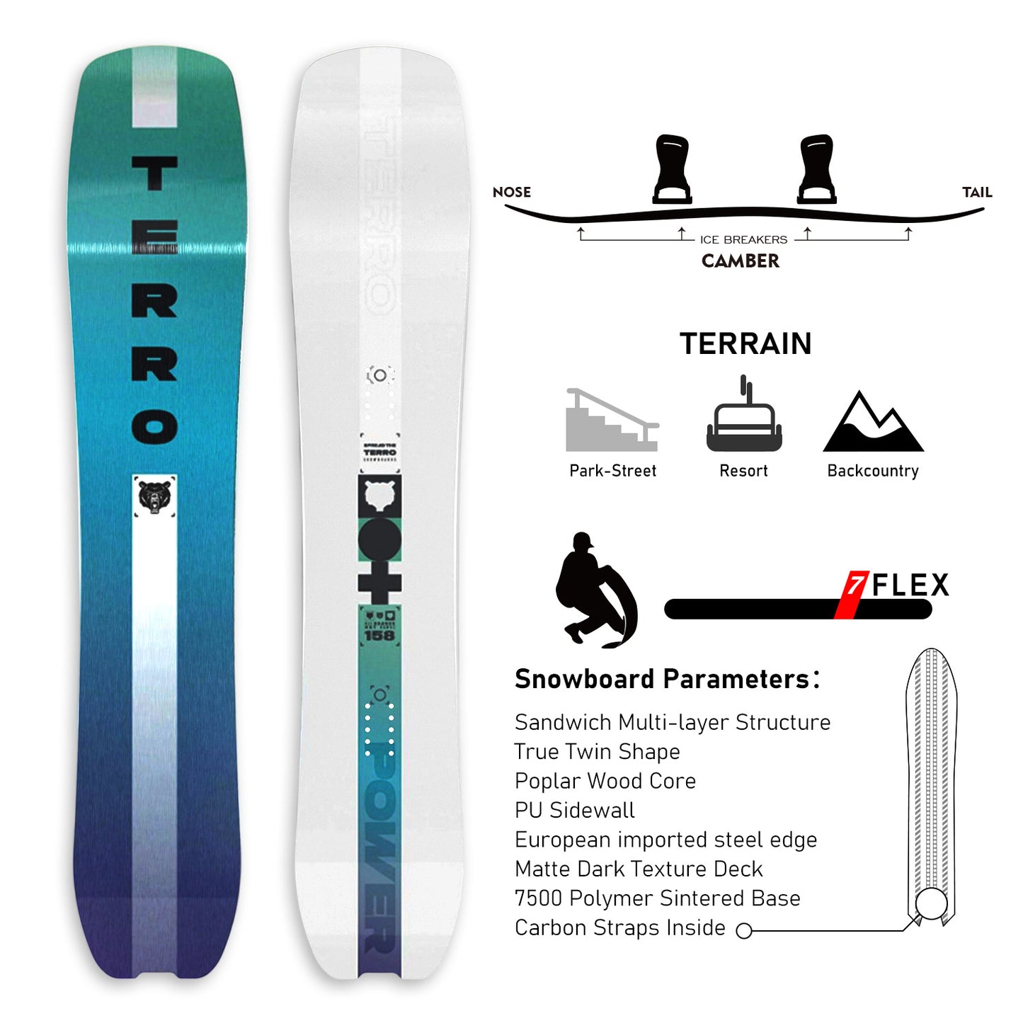 TERROR All Mountain Snowboard POWER