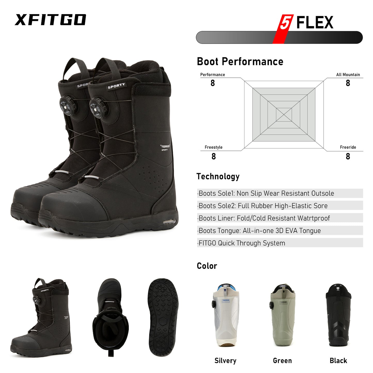 TERROR Snowboard Boots -X1 Black