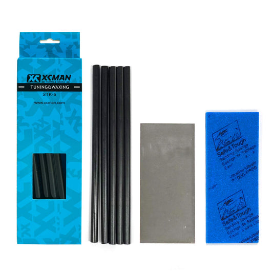 XCMAN Alpine Freeride Snowboard Ski Base Ptex Base Repair Kit:5 ptex,Metal Scraper,Sanding Sponge