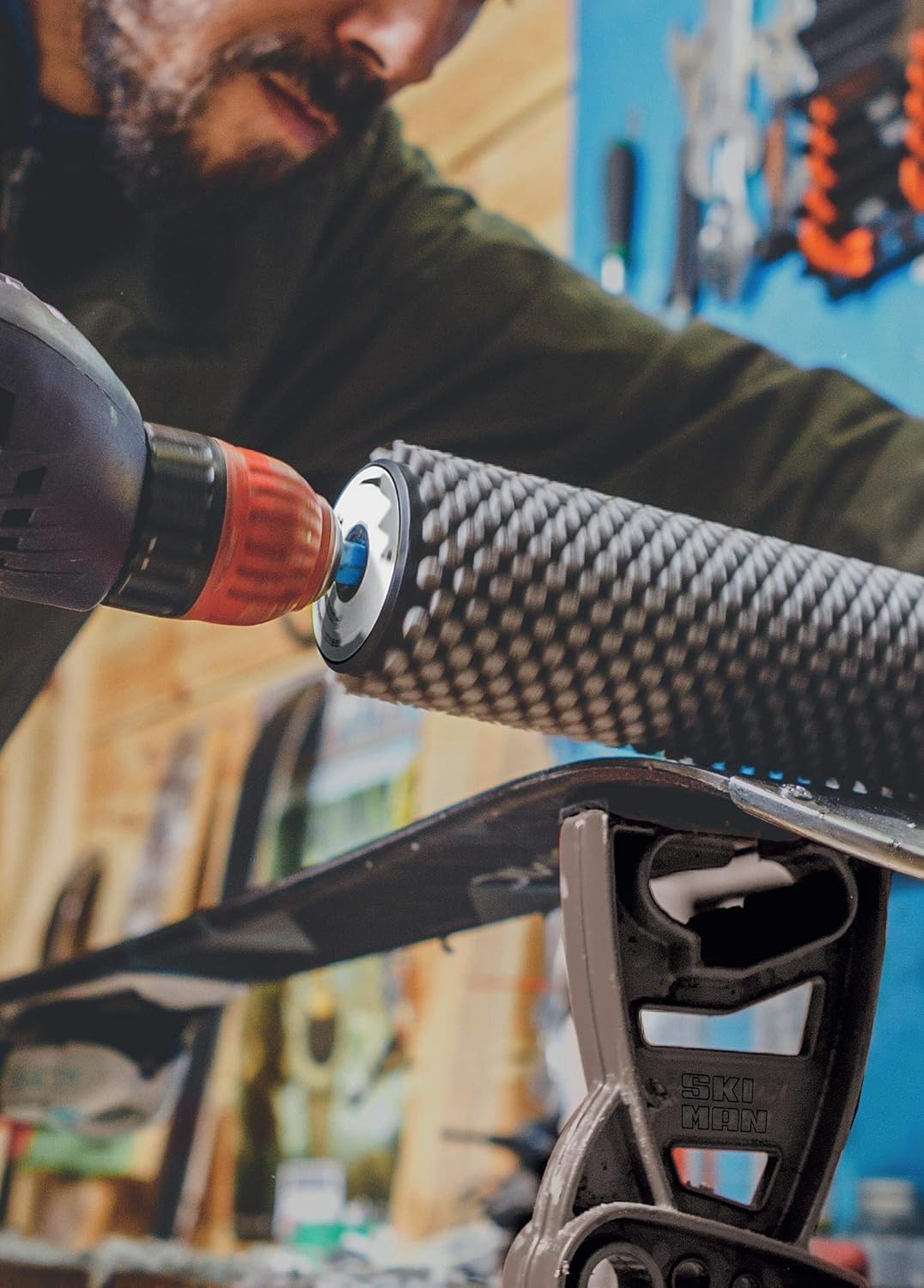 XCMAN Ski Snowboard Roto Brush 200mm Length-Horsehair,Nylon,Axle with Safety Shield/Hood - Sold Separately.
