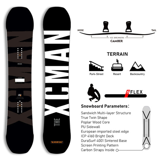 xcman snowboard paremeters xcmansport terrain camber