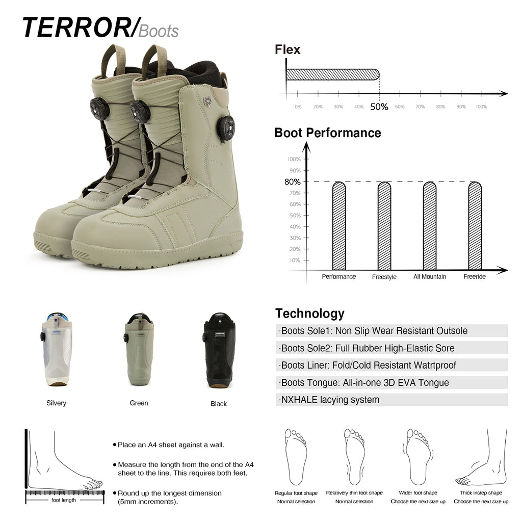 TERROR Snowboard Boots -DX Green