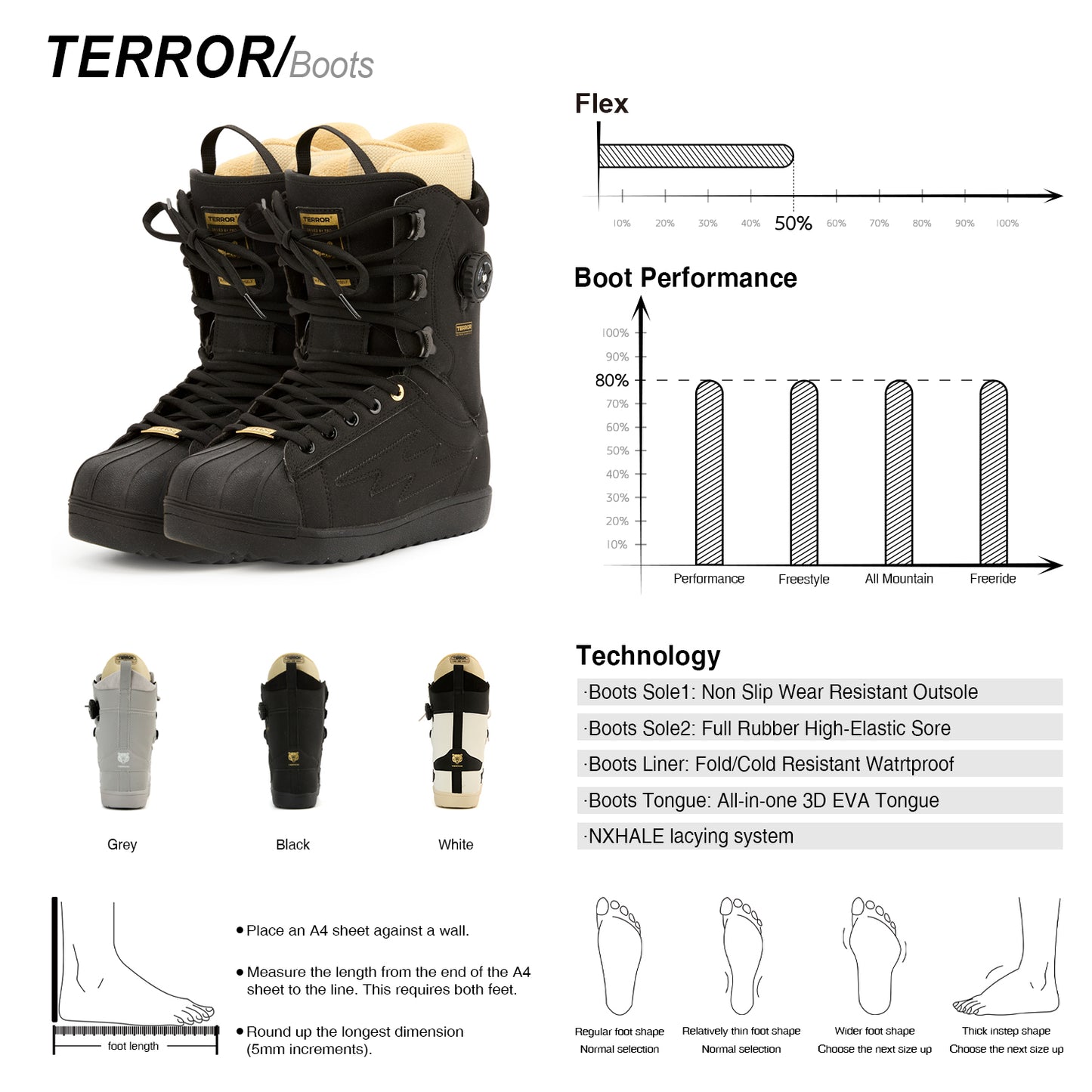 TERROR Snowboard Boots - FG Black