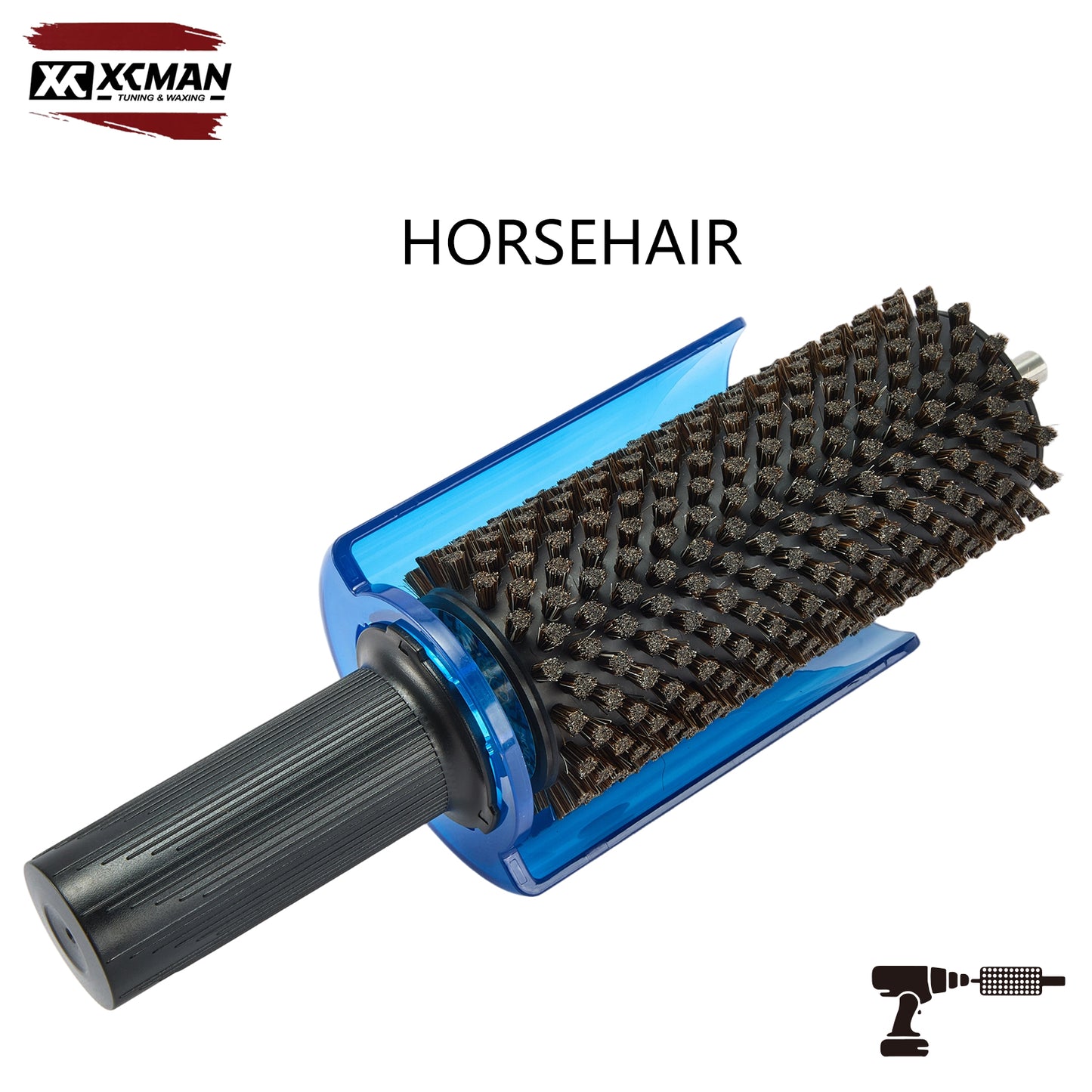 XCMAN 150mm Ski Roto Bürsten Kit Roto Bürstengriff Achse mit allen 3 Bürsten: Nylon, Rosshaar, Messing
