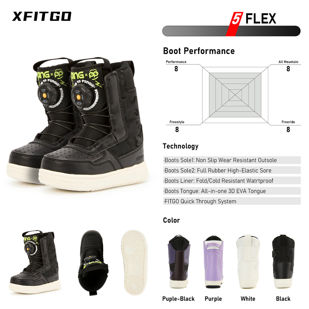LUCKYBOO Snowboard Boots -PP-Black
