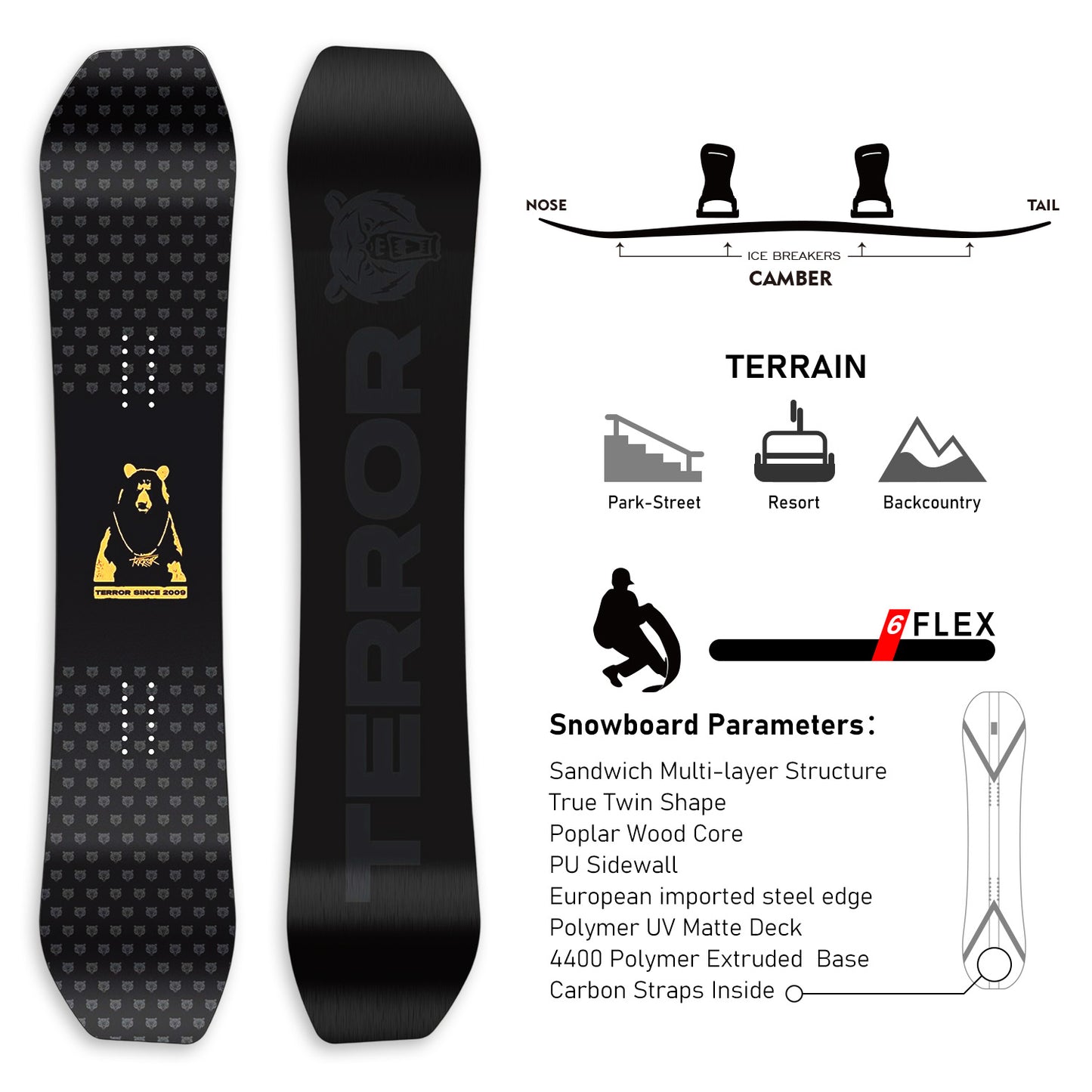 TERROR All Mountain Snowboard ‌PERSIST