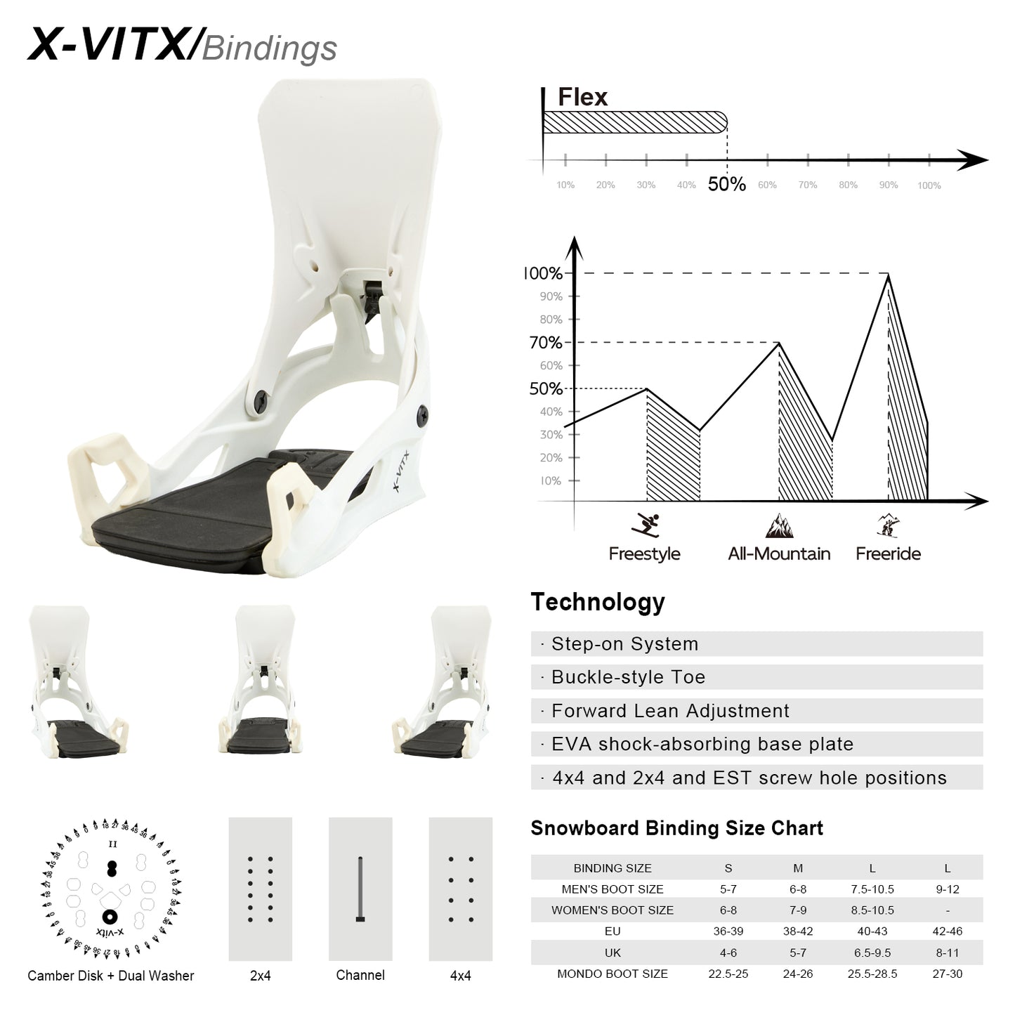 Ensemble/Pack de Fixations et Chaussures de Snowboard X-VITX