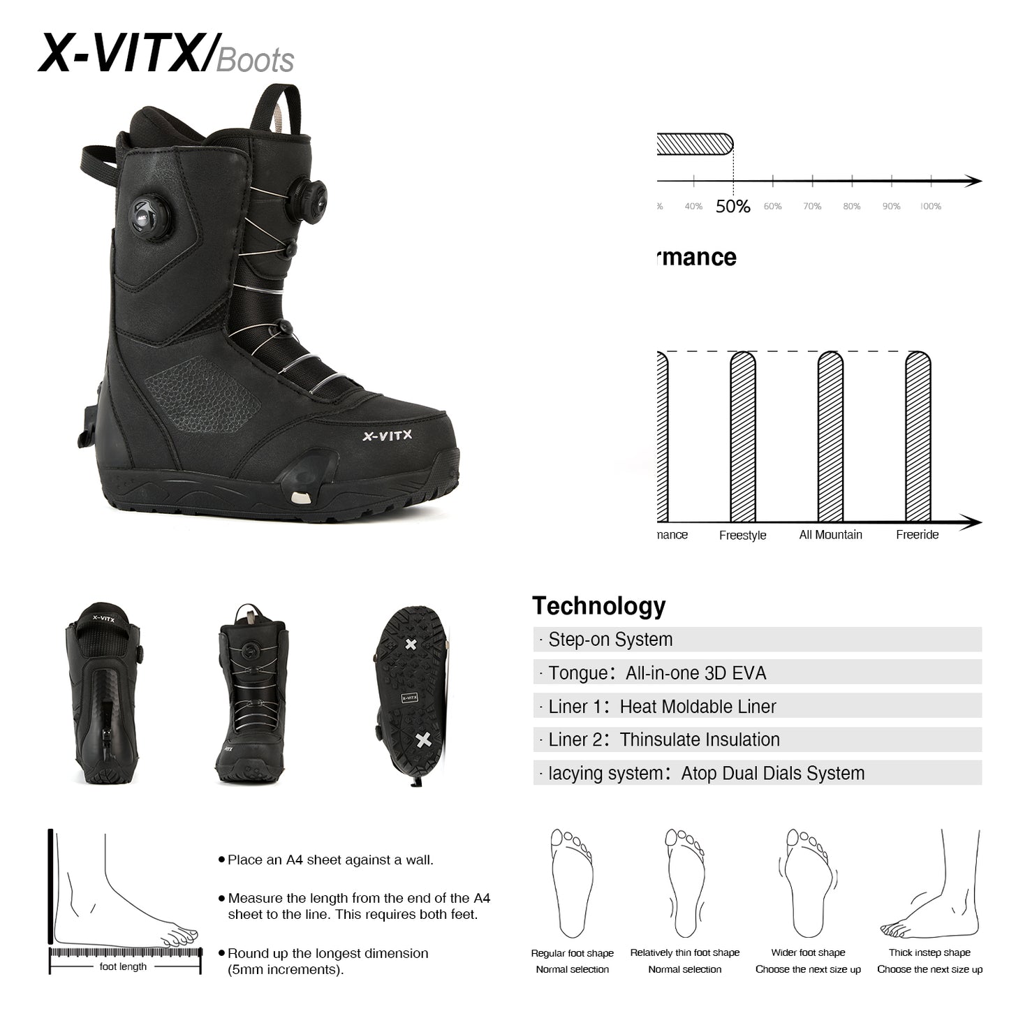 Ensemble/Pack de Fixations et Chaussures de Snowboard X-VITX
