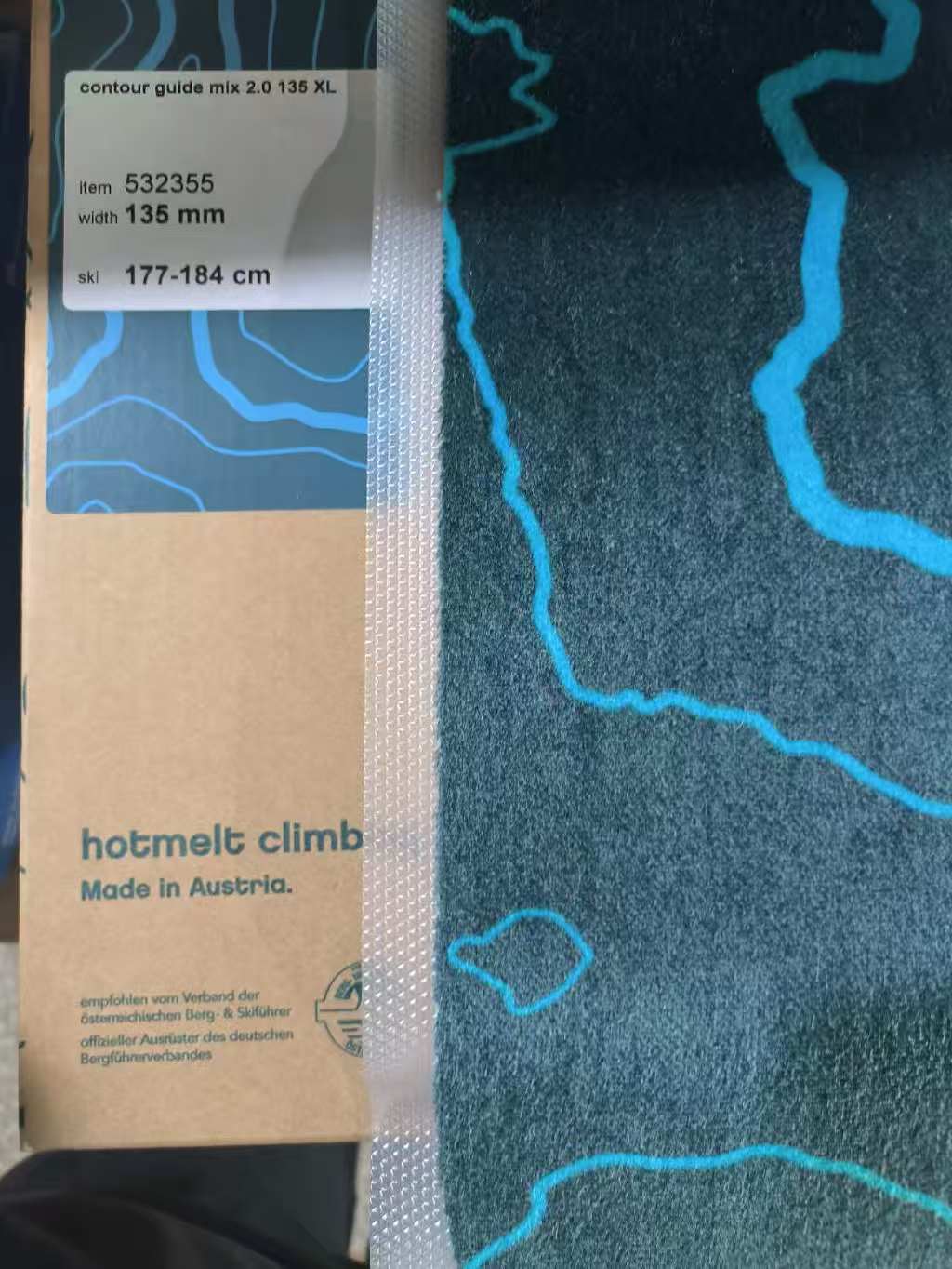 CONTOUR climbing skins guide MIX 2.0 - 65% mohair / 35% nylon - 135mm X 161-168cm