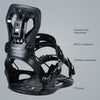 Close-up view highlighting the ERGO X highback, ultralight ankle strap, and FT4 base on XCMAN 360 Seco bindings