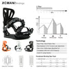 XCMAN 360 Seco Pro All-Mountain Snowboard Bindings, Black