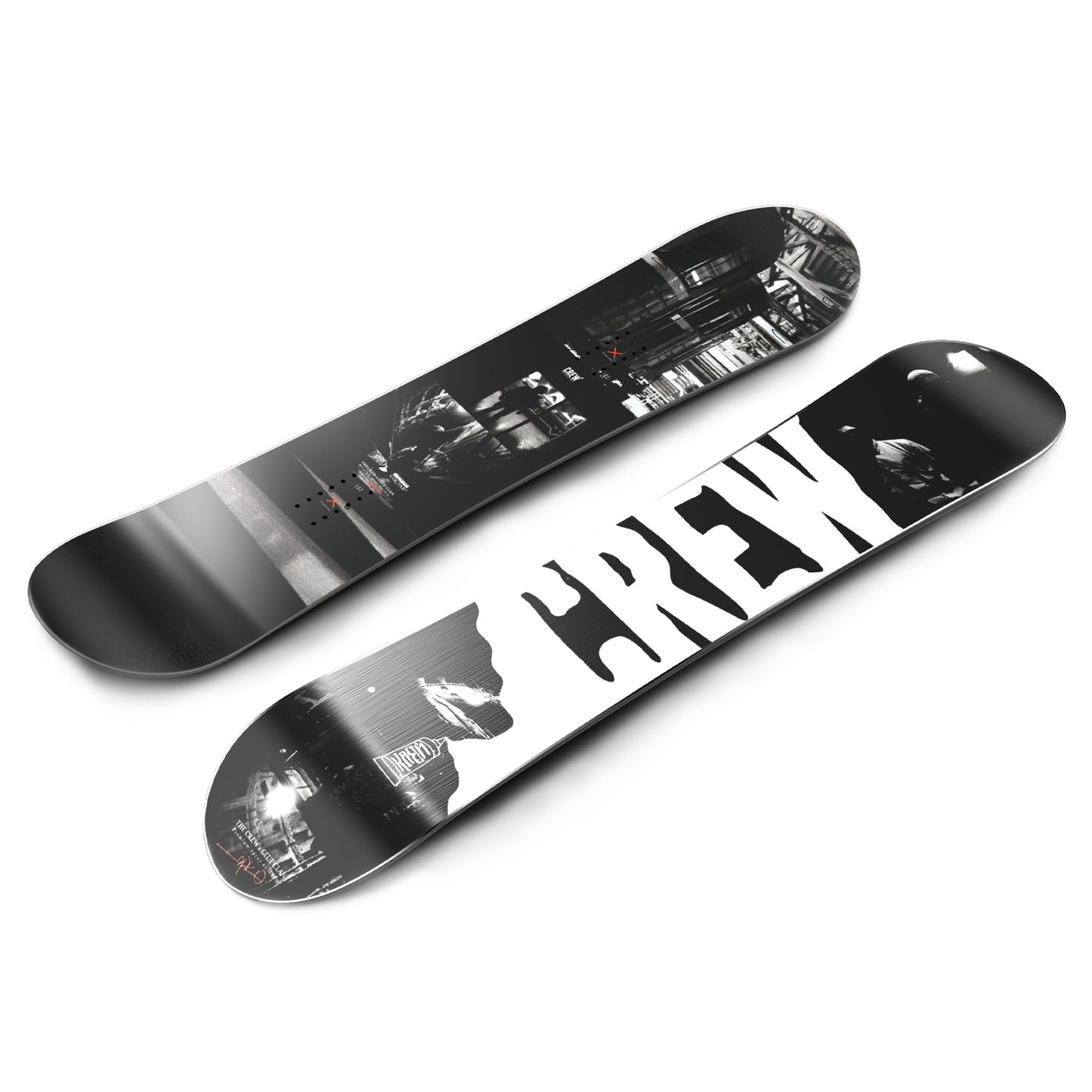 Angled view of the XCMAN Burner snowboard