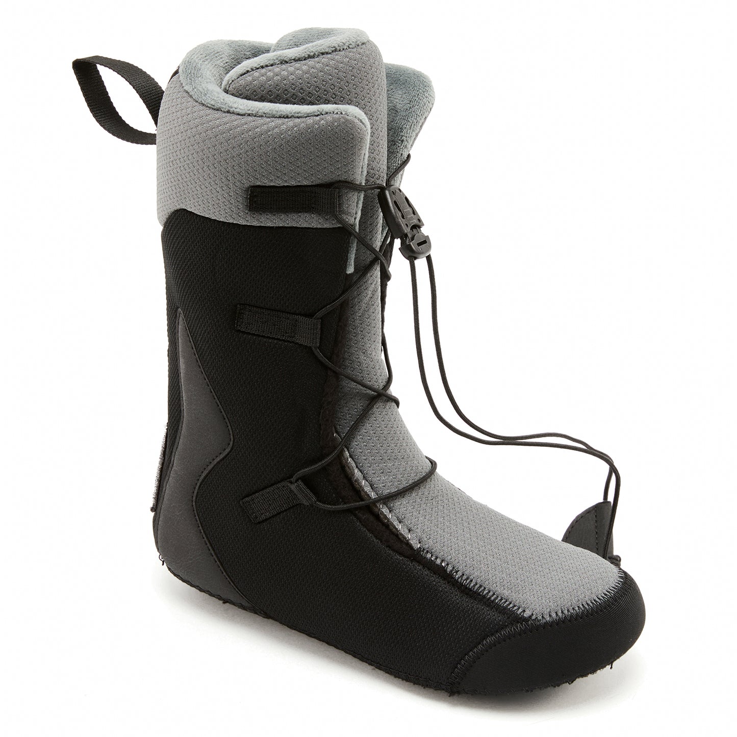 Standalone view of the breathable, ergonomic inner boot liner with fabric construction and drawstring luring for XCMAN NOX-II