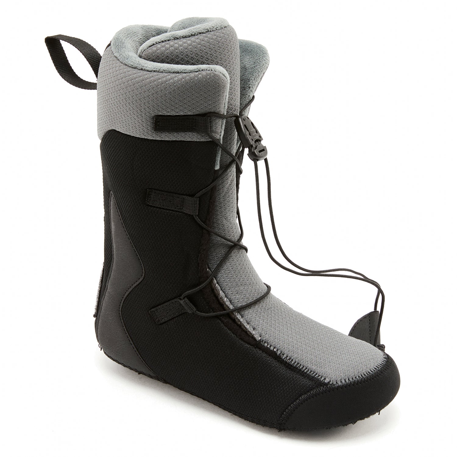 Standalone view of the breathable, ergonomic inner boot liner with fabric construction and drawstring luring for XCMAN NOX-II