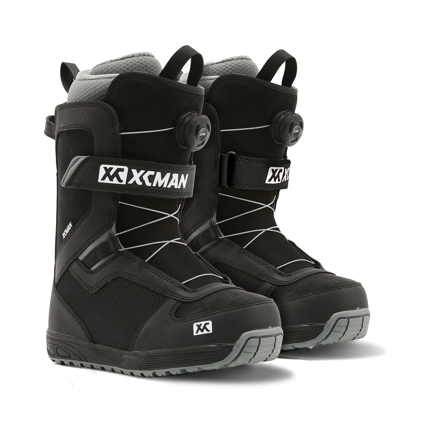 Pair of XCMAN Nox-II black snowboard boots