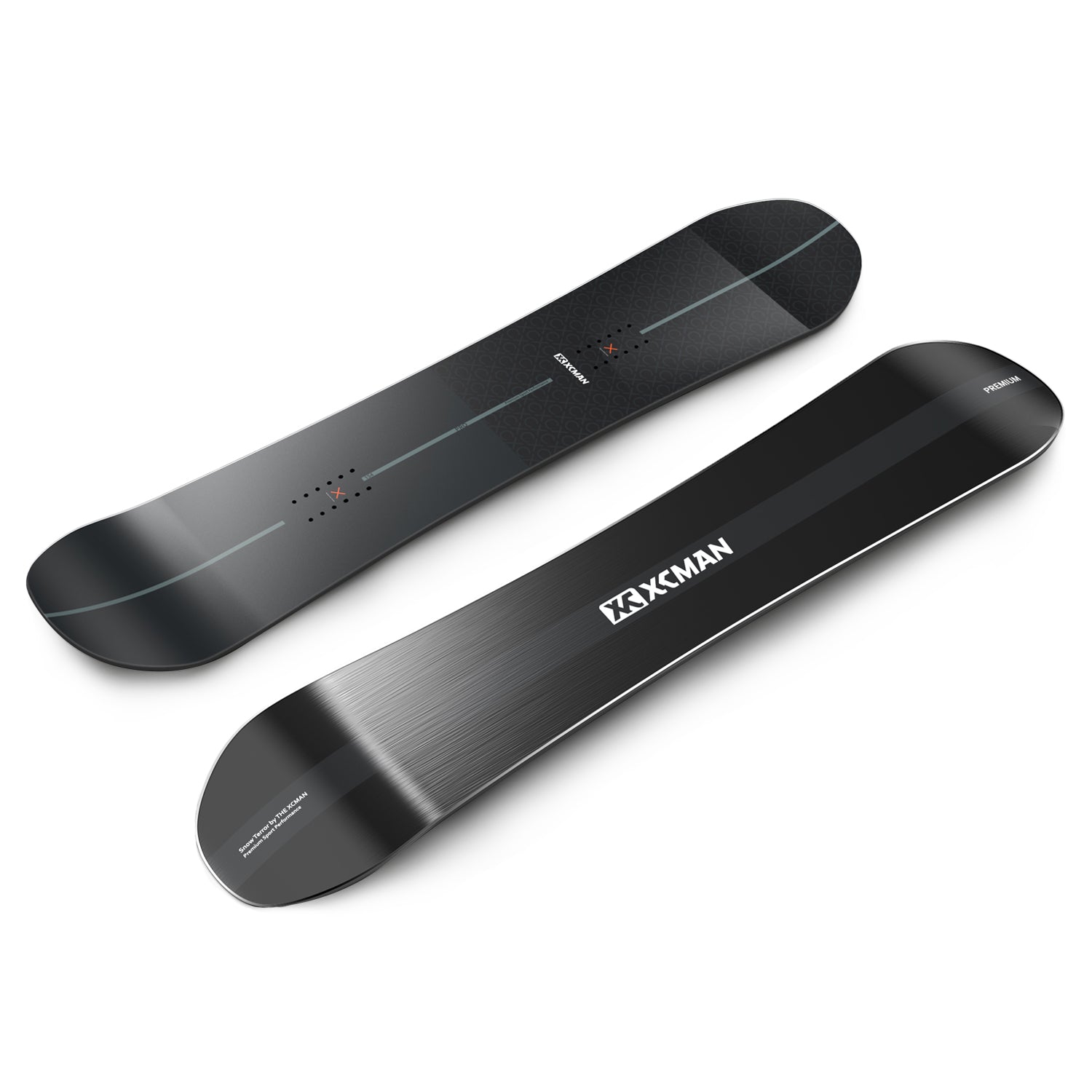 Angled view of the XCMAN Quantum Fissure snowboard